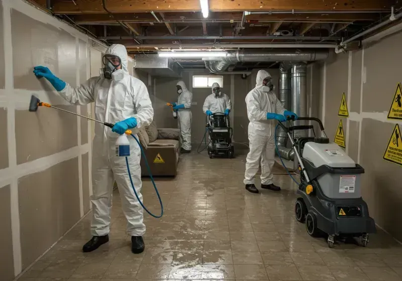 Basement Moisture Removal and Structural Drying process in Franklin County, OH